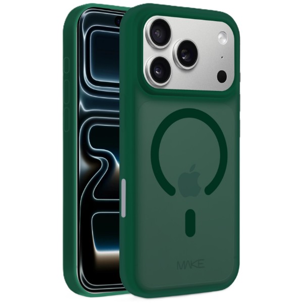 Фото - Чохол для смартфону MAKE for Apple iPhone 17 Pro Max Silicone Aura Magnet Forest Green (MCLAM-AI17PMFG)